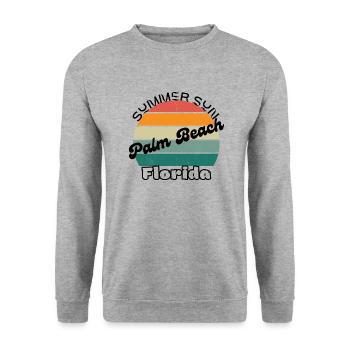 Palm Beach Floride - Sweat-shirt Unisexe - gris chiné - Devant - Alina (178cm) & Michal (187cm)