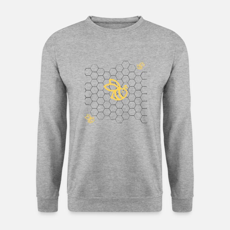 Bienen - Unisex Pullover - Weißgrau meliert