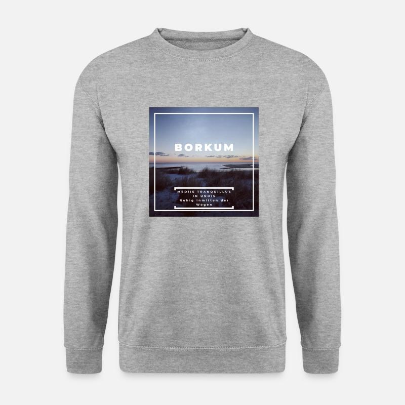 Winterliches Borkum - Unisex Pullover - Weißgrau meliert