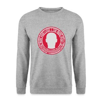 I get more head - Unisex Sweatshirt - salt & pepper - Front - Alina (178cm) & Michal (187cm)