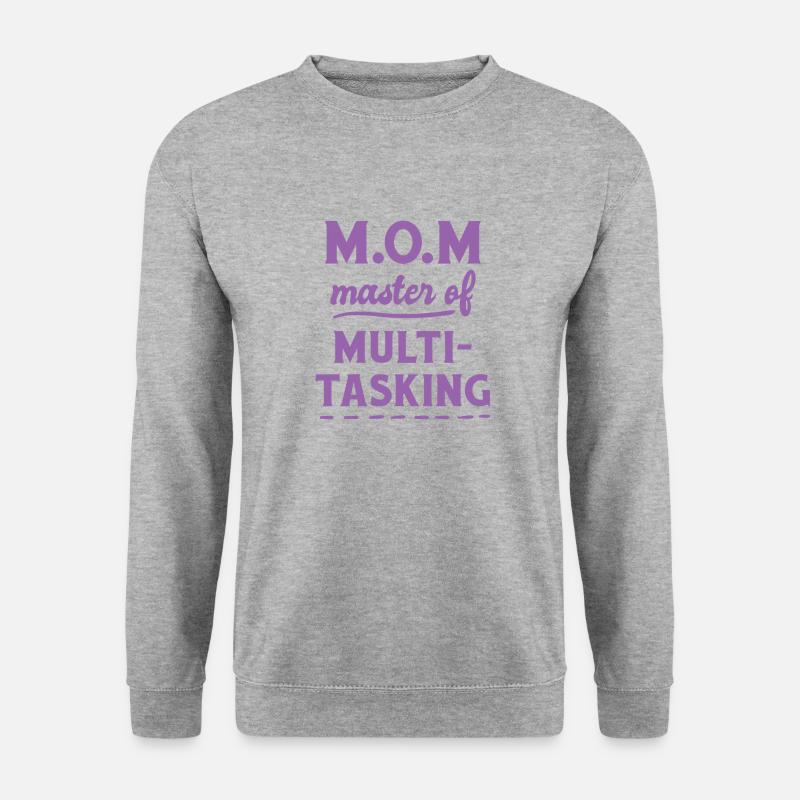 M.O.M. Master of Multitasking !!!! - Unisex Pullover - Weißgrau meliert