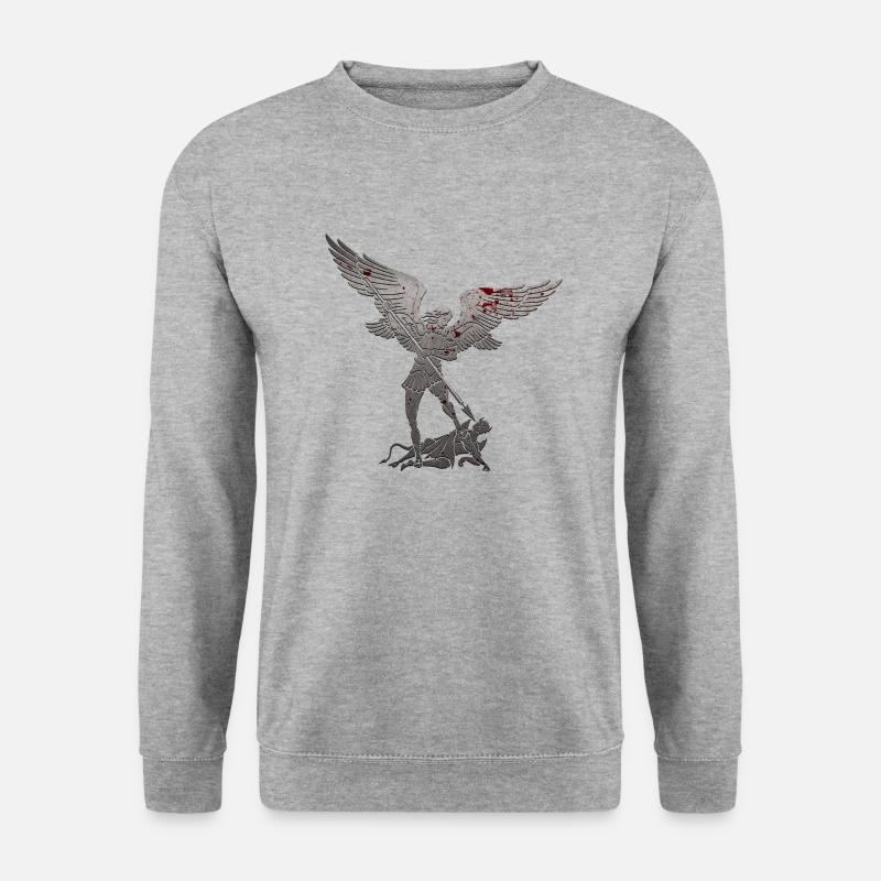 Michael Erzengel Heiliger Christlicher Engel Heiliger Heiliger Snkt - Unisex Pullover - Weißgrau meliert