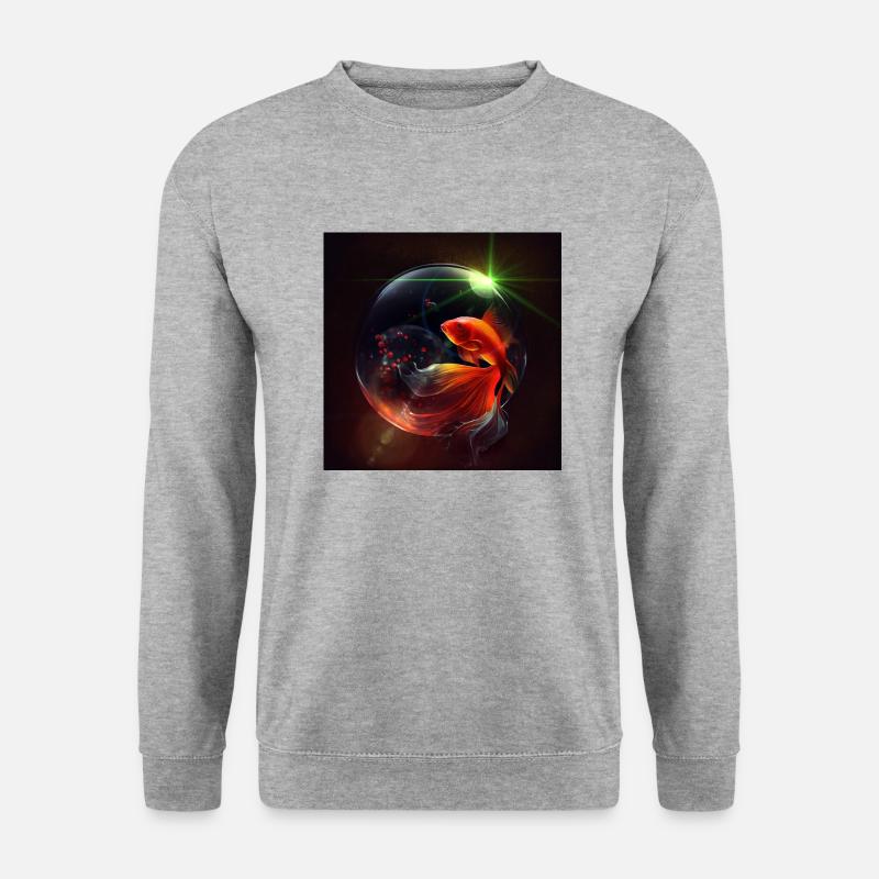 Betta Fisch Universum - Unisex Pullover - Weißgrau meliert