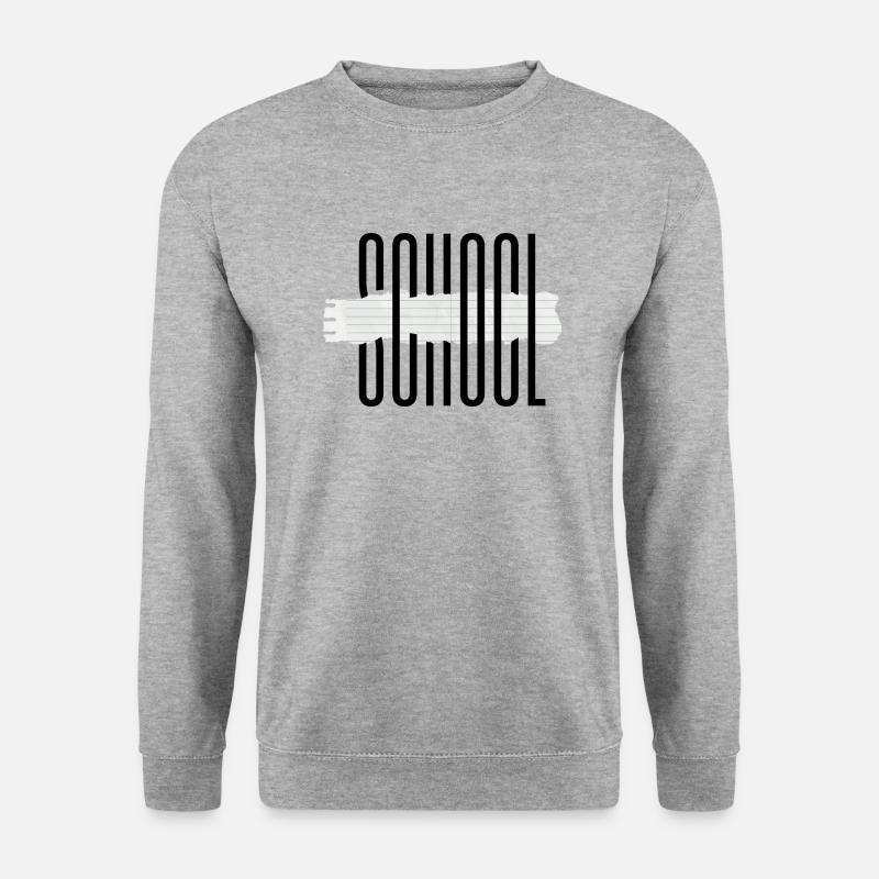 School - Unisex Pullover - Weißgrau meliert