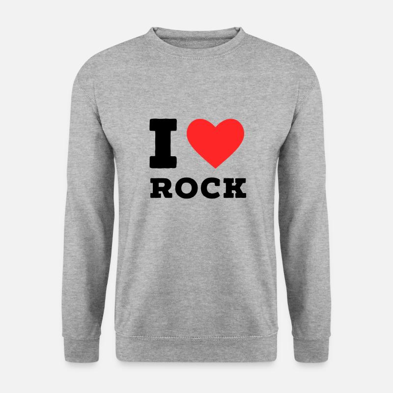 Ich liebe Rock - Unisex Pullover - Weißgrau meliert