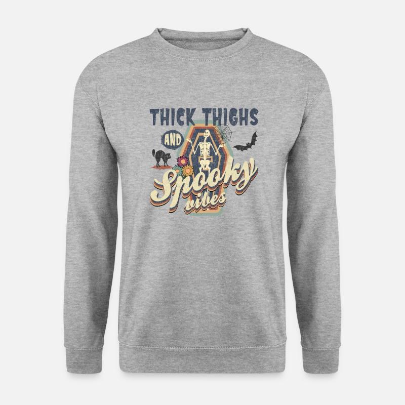 Gruselige Vibes - Unisex Pullover - Weißgrau meliert