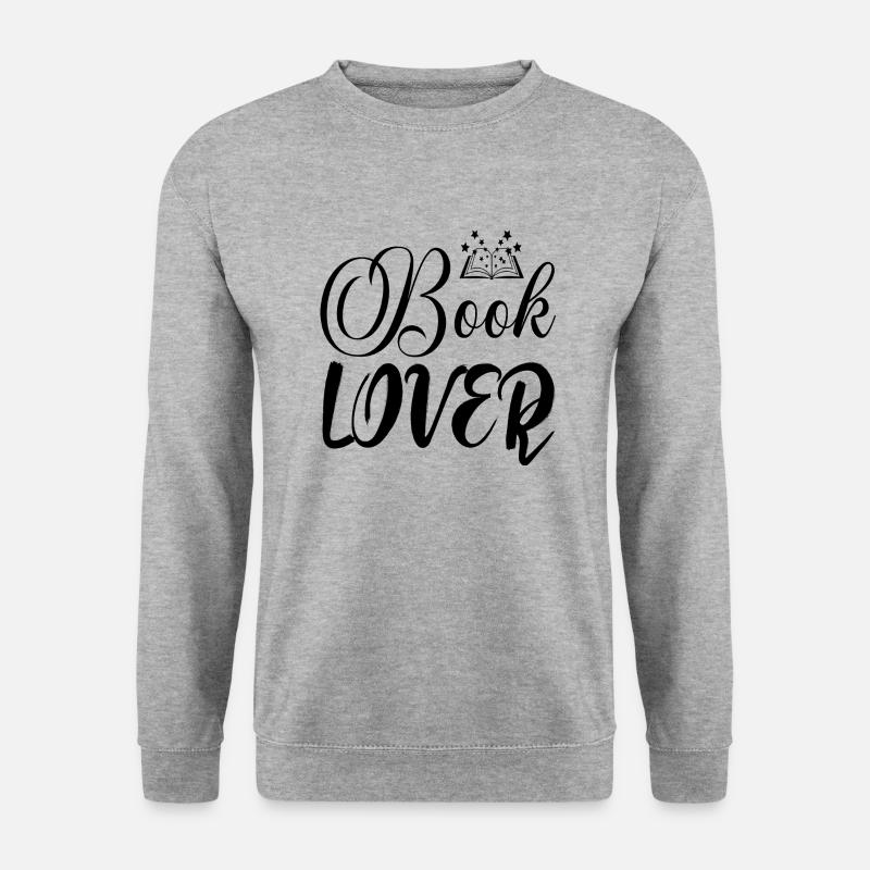 Book Lover - Unisex Pullover - Weißgrau meliert
