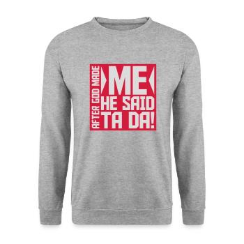 Après que Dieu m’ait fait - Sweat-shirt Unisexe - gris chiné - Devant - Alina (178cm) & Michal (187cm)