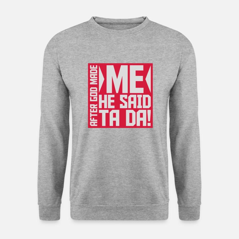 after god made me - Unisex Pullover - Weißgrau meliert