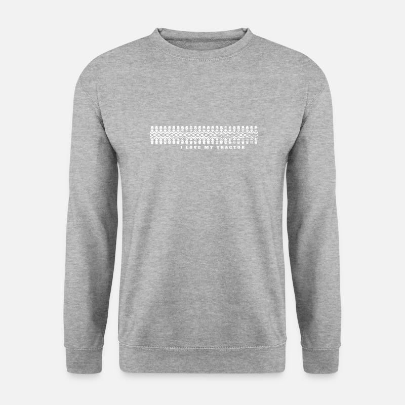 Traktor - Reifen Spuren - neg - Unisex Pullover - Weißgrau meliert