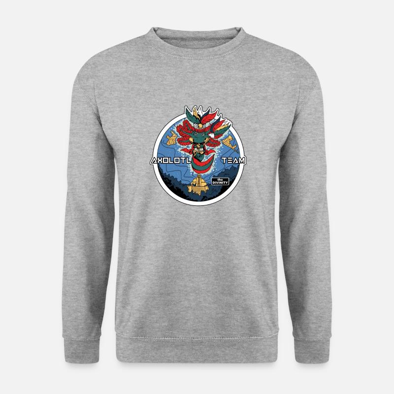 Das antike Axolotl - Unisex Pullover - Weißgrau meliert