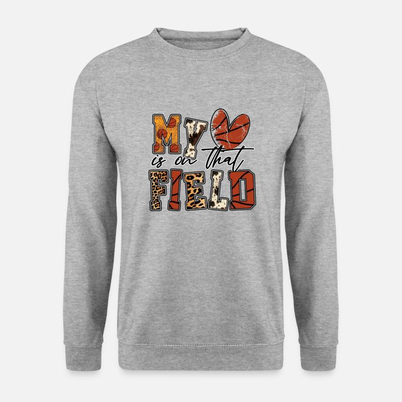 Mein Herz ist auf diesem Feld - Unisex Pullover - Weißgrau meliert