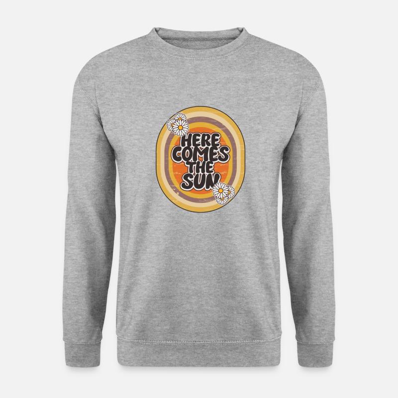 Hier kommt die Sonne - Unisex Pullover - Weißgrau meliert