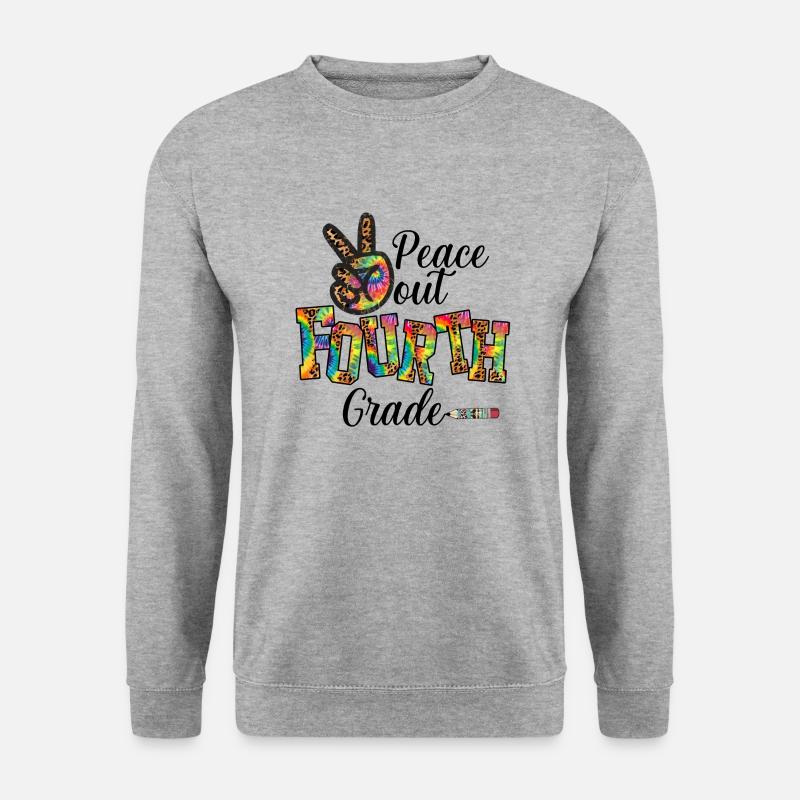Peace Out Vierte Klasse - Unisex Pullover - Weißgrau meliert