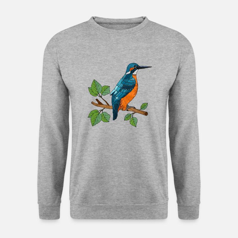 Bunter Vogel - Unisex Pullover - Weißgrau meliert