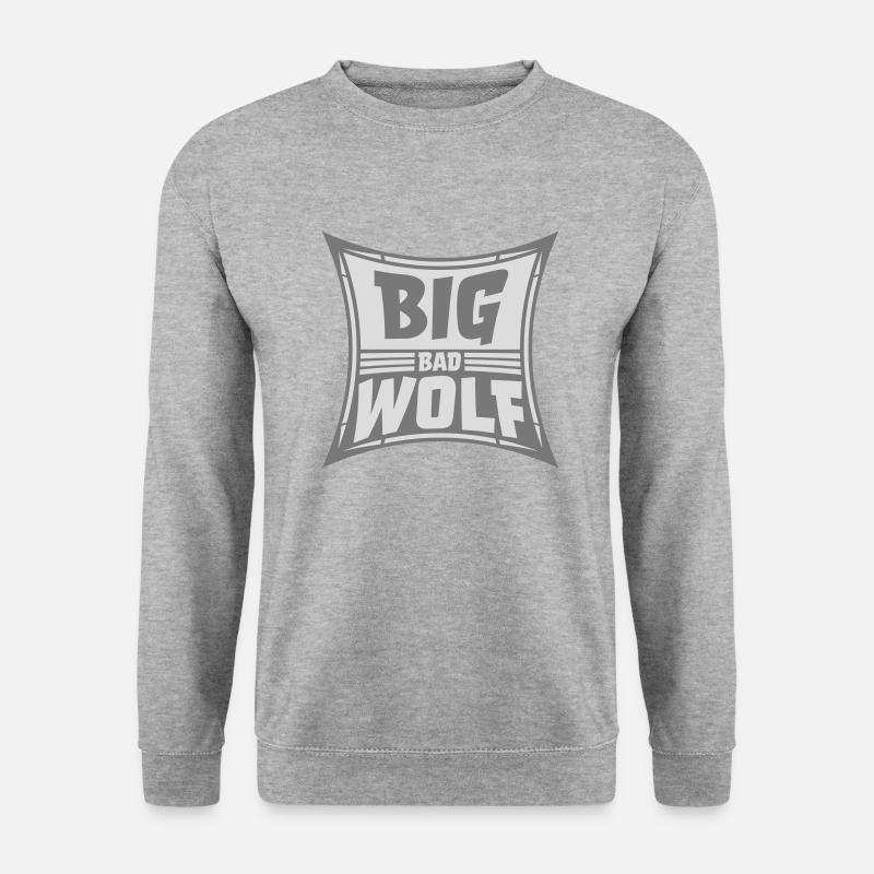 big bad wolf Zitat - Unisex Pullover - Weißgrau meliert
