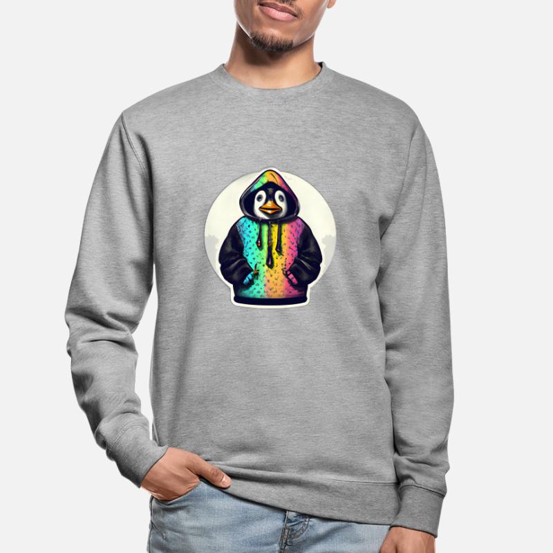 Pinguin mit Bunten Pullover Unisex Pullover
