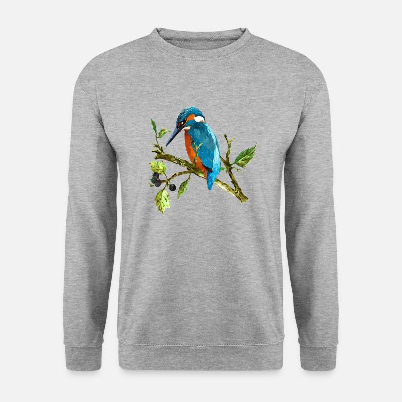 Bunter Vogel - Unisex Pullover - Weißgrau meliert