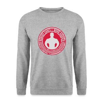 nobody cares work harder - Unisex Sweatshirt - salt & pepper - Front - Alina (178cm) & Michal (187cm)
