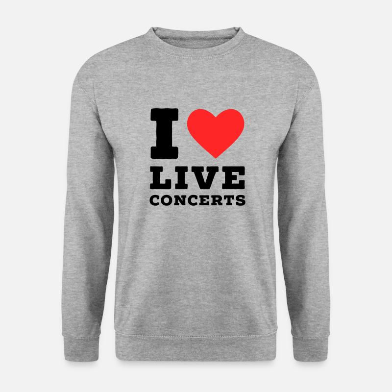 Ich liebe Live-Konzerte - Unisex Pullover - Weißgrau meliert