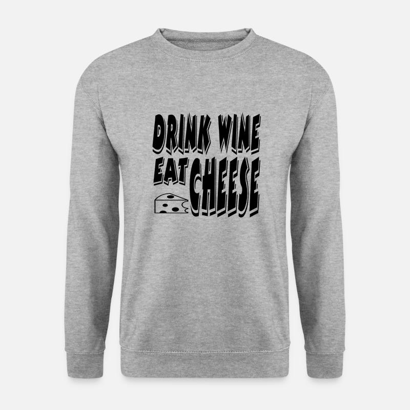 Wein - Unisex Pullover - Weißgrau meliert