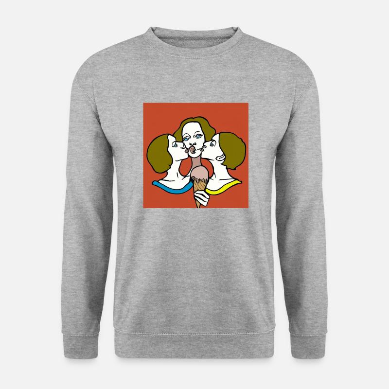 sharing is caring - Unisex Pullover - Weißgrau meliert