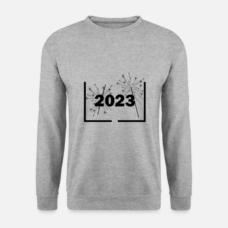 Silvester Neujahr 2023 - Unisex Pullover - Weißgrau meliert