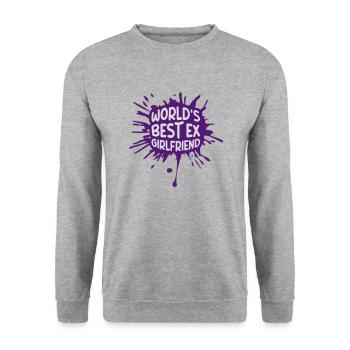 worlds best ex girlfriend - Unisex Pullover - Weißgrau meliert - Vorne - Alina (178cm) & Michal (187cm)