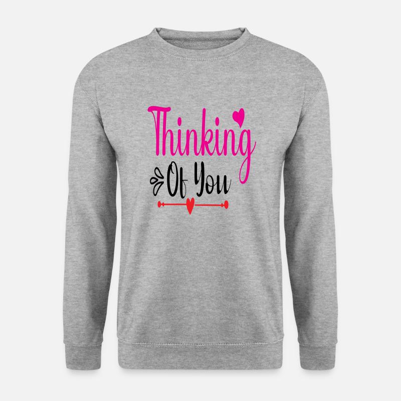 Thinking of you - Unisex Pullover - Weißgrau meliert
