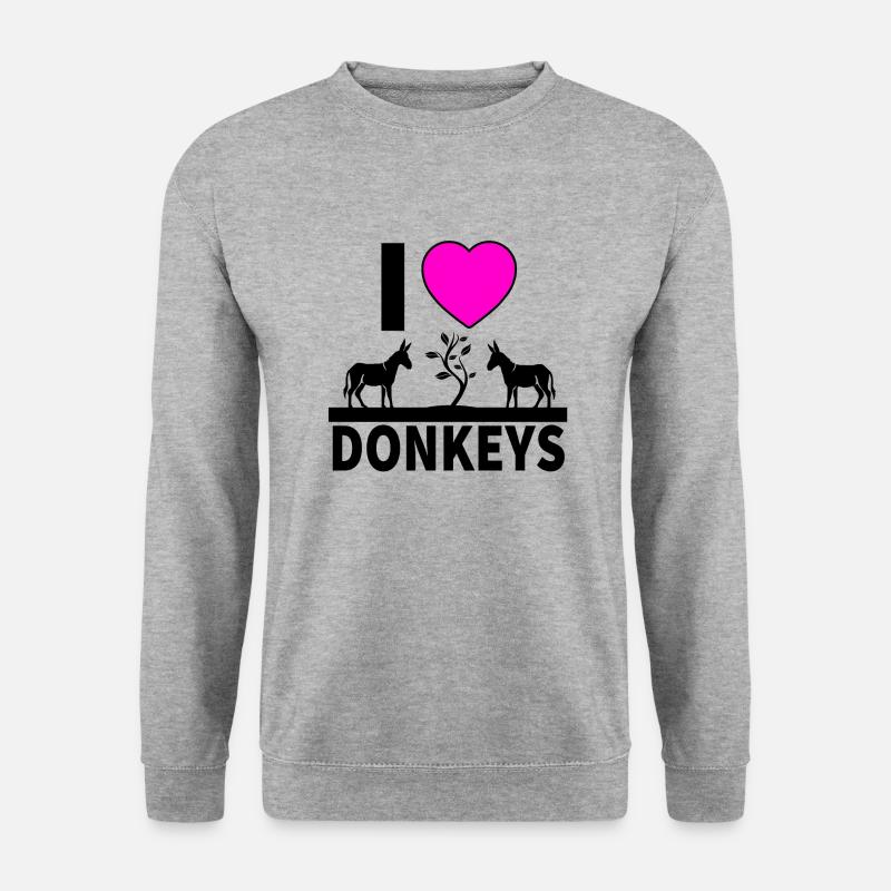 Esel - Unisex Pullover - Weißgrau meliert