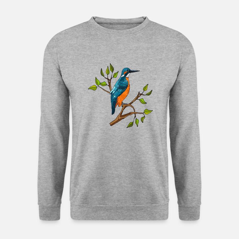 Bunter Vogel - Unisex Pullover - Weißgrau meliert