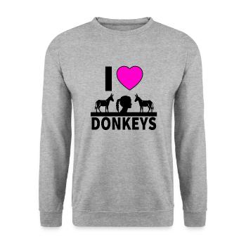 Âne - Sweat-shirt Unisexe - gris chiné - Devant - Alina (178cm) & Michal (187cm)