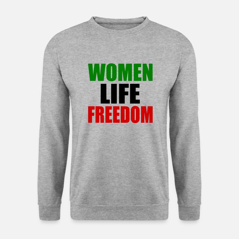 Women life freedom - Unisex Pullover - Weißgrau meliert