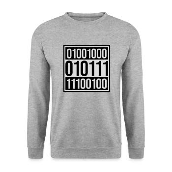 Langage de programme de code binaire - Sweat-shirt Unisexe - gris chiné - Devant - Alina (178cm) & Michal (187cm)