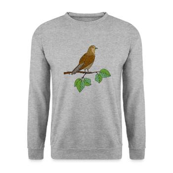 Oiseau - Sweat-shirt Unisexe - gris chiné - Devant - Alina (178cm) & Michal (187cm)