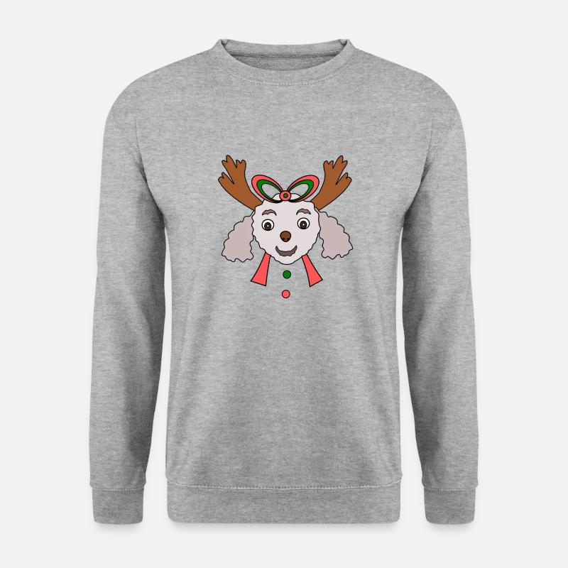 Christmas dog - Unisex Pullover - Weißgrau meliert
