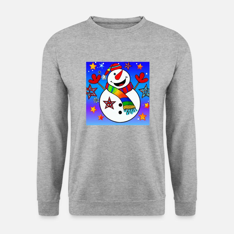 Schneemann - Unisex Pullover - Weißgrau meliert