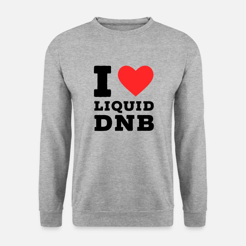 Ich liebe flüssiges dnb - Unisex Pullover - Weißgrau meliert