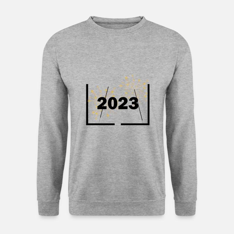 Silvester Neujahr 2023 - Unisex Pullover - Weißgrau meliert