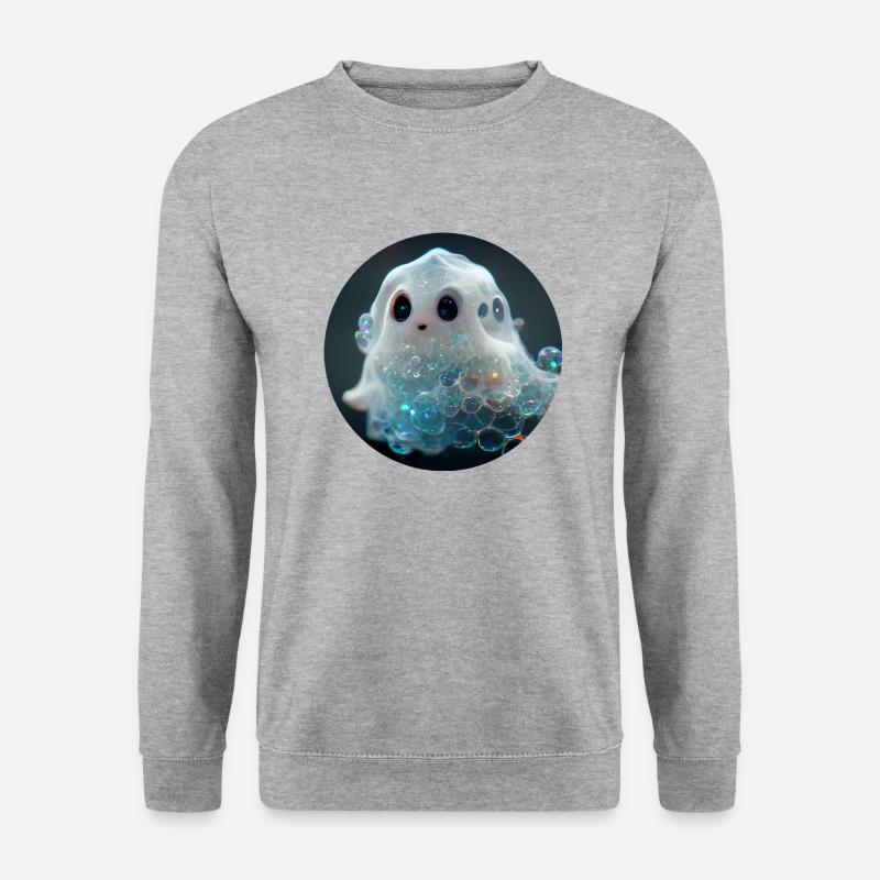 Entzückender Seifenblasengeist - Unisex Pullover - Weißgrau meliert