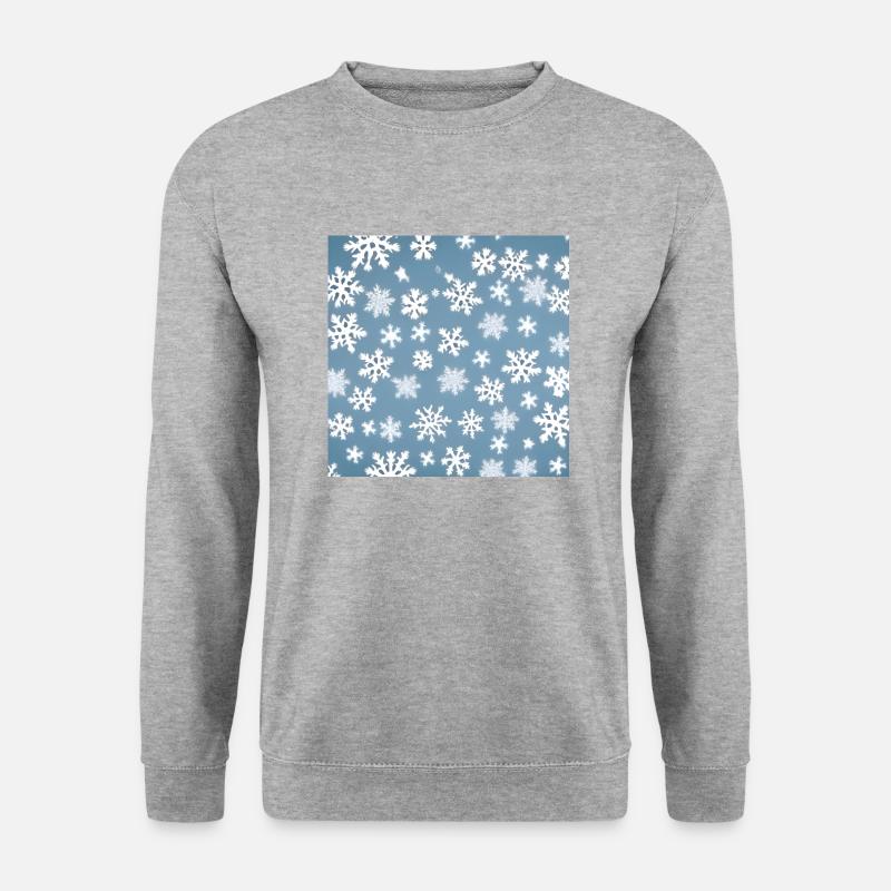 Schönes Schneeflockenmuster - Unisex Pullover - Weißgrau meliert