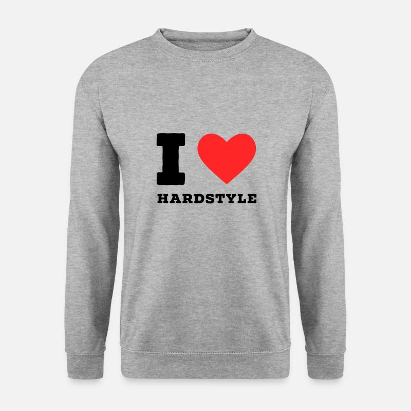 Ich liebe Hardstyle - Unisex Pullover - Weißgrau meliert