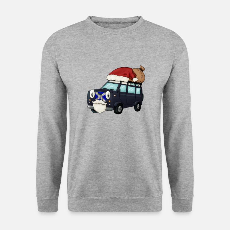 Weihnachts-Landy - Unisex Pullover - Weißgrau meliert