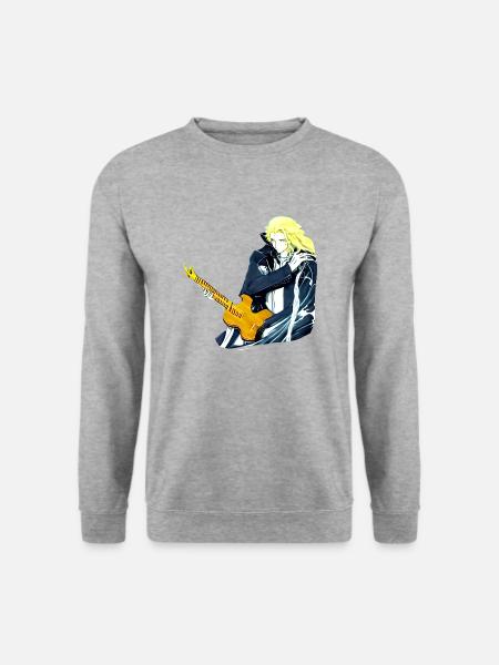 Typ mit Gitarre - Unisex Pullover - Weißgrau meliert