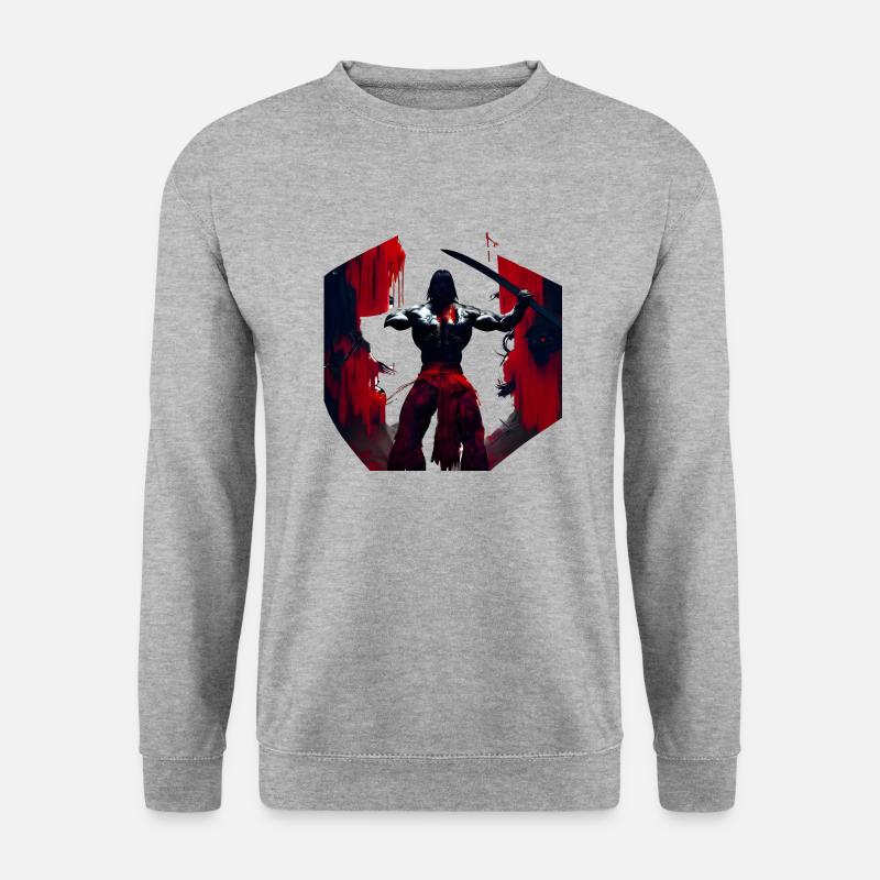 Samurai - Unisex Pullover - Weißgrau meliert