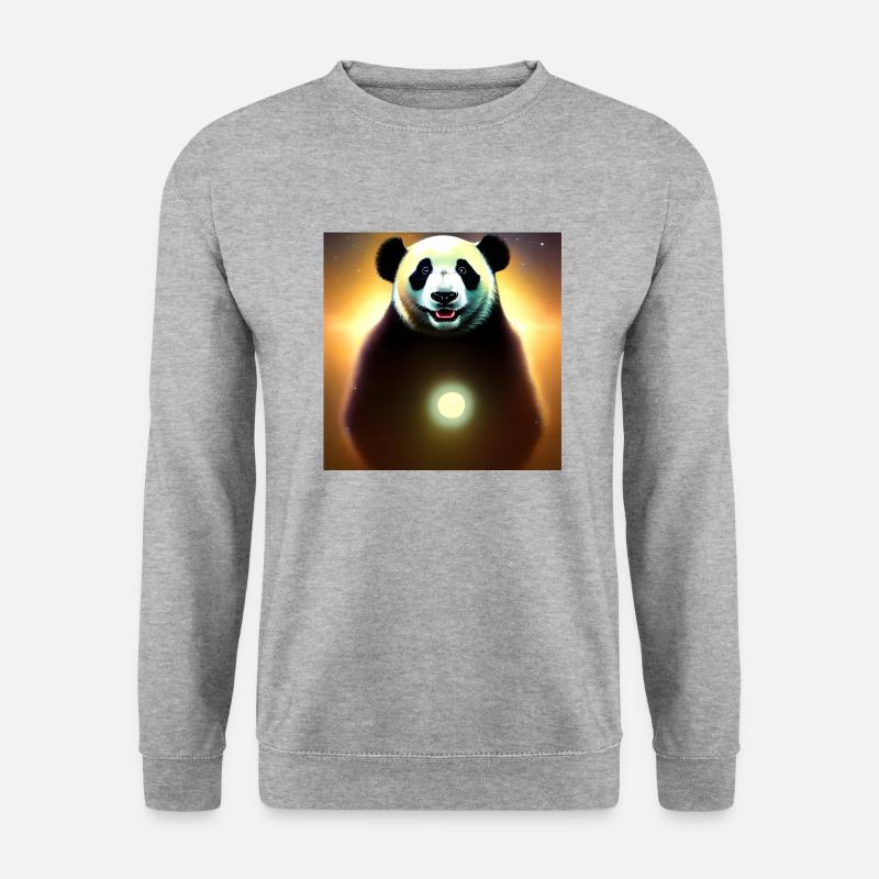 Ein Panda für jedes Herz - Unisex Pullover - Weißgrau meliert