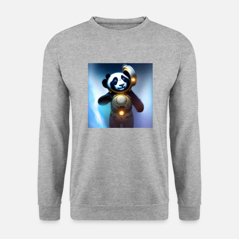 Ein Panda für jedes Herz - Unisex Pullover - Weißgrau meliert
