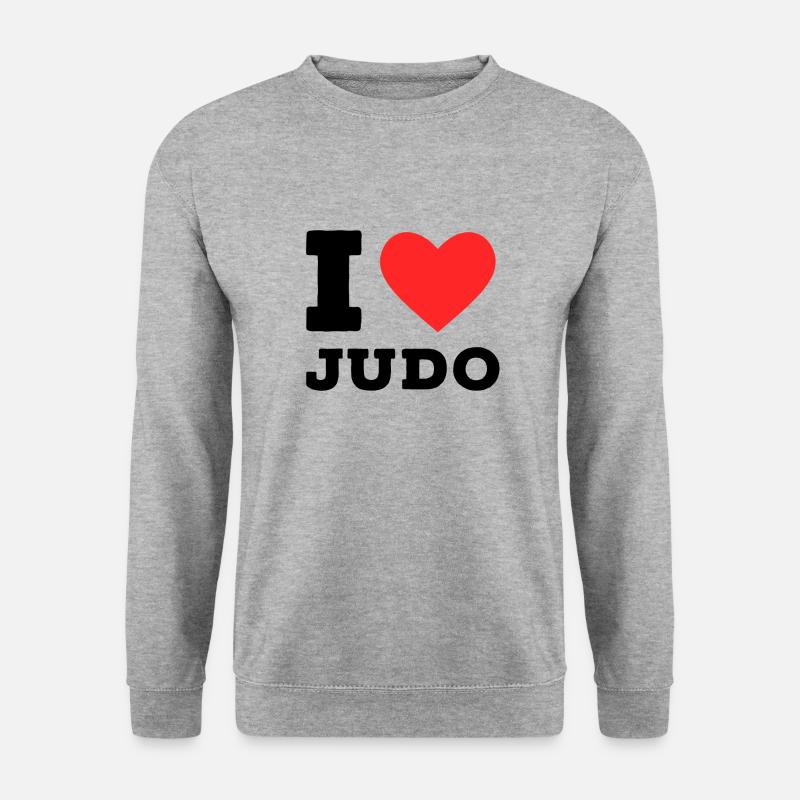 Ich liebe Judo - Unisex Pullover - Weißgrau meliert