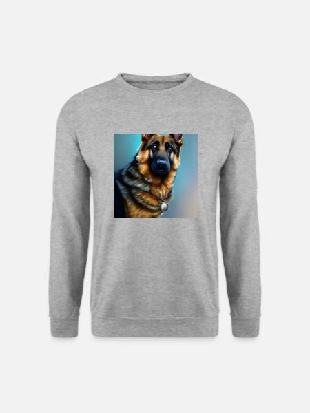 Deutscher Schäferhund - Unisex Pullover - Weißgrau meliert