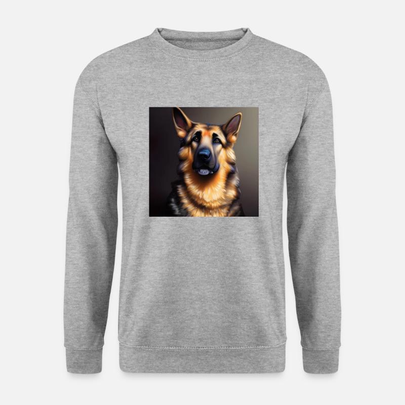Deutscher Schäferhund Kunstwerk - Unisex Pullover - Weißgrau meliert